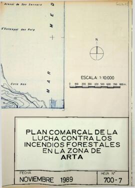 Mapa Hoja 700-7. Plan Comarcal de la lucha contra los incendios forestales en la zona de Artà