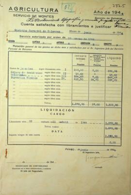 Gatos de jornales, seguro de accidentes, materiales, dirección técnica, junio