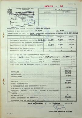 Servicio que rinde la cuenta Icona de Baleares. Obras y trabajos, instalaciones y mejoras en el c...