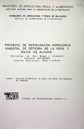 Proyecto de restauración hidrológica forestal de defensa de la vega y bahía de Alcudia. Anexo.-So...