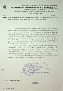 Expediente de compra del monte "Mina Gran". Traslado acuerdo sobre adquisición