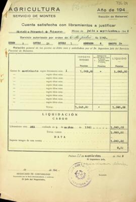 Cuenta satisfecha con libramientos a justificar. Movimiento. Tercer trimestre