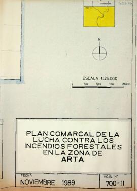 Mapa Hoja 700-11. Plan Comarcal de la lucha contra los incendios forestales en la zona de Artà