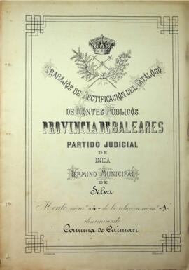 Trabajos de rectificación del catálogo de montes públicos provincia de Baleares partido judicial ...