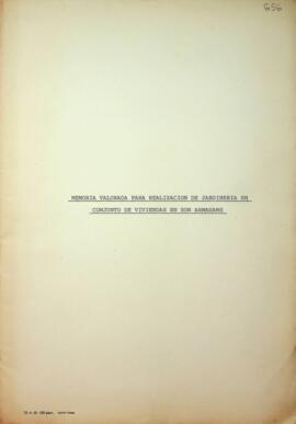 Memoria valorada para realización de jardinería en conjunto de viviendas en en Son Armadams