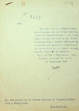 Estadística anual de trabajos realizados durante el año forestal 1942-1943