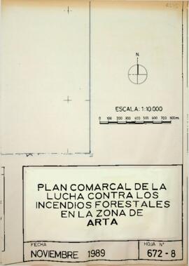 Mapa Hoja 672-8. Plan Comarcal de la lucha contra los incendios forestales en la zona de Artà