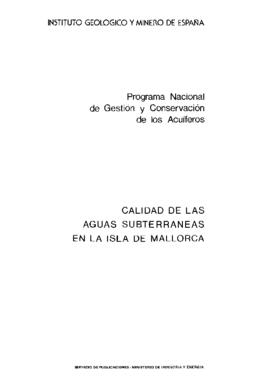 Calidad química y focos potenciales de contaminación de las aguas subterráneas en la isla de Mall...