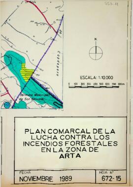 Mapa Hoja 672-15. Plan Comarcal de la lucha contra los incendios forestales en la zona de Artà