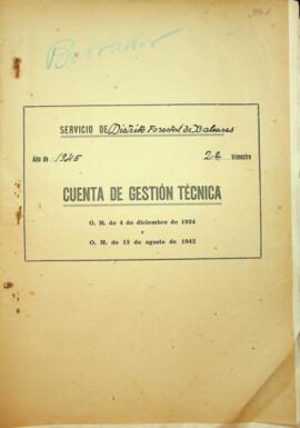 Cuenta de gestión técnica. Nómina de liquidación 1945 2º trimestre.