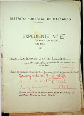 Expediente nºE "Manut y Benifaldó" Año 1947. Utilización de la fuente des Espedregaret ...