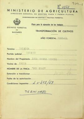 Transformación de cultivos. Año forestal 1962-63