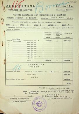 Cuenta satisfecha con libramientos a justificar. Movimiento guardería. Primer trimestre