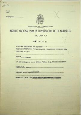 Proyecto /propuesta para explanación y adaptación de camino para vehiculos a motor Son Moragues V...