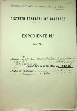 Paso por Manut y Benifaldó al predio "Montaña" a favor de Antonio Cánaves Fiol