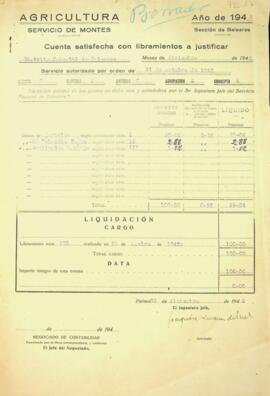 Cuenta satisfecha con libramientos a justificar. Jornales, subsidio vejez, accidentes del trabajo...