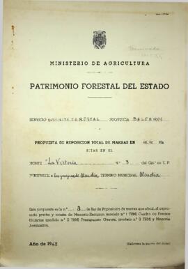 Propuesta reposición de marras en el monte "la Victoria" Alcudia