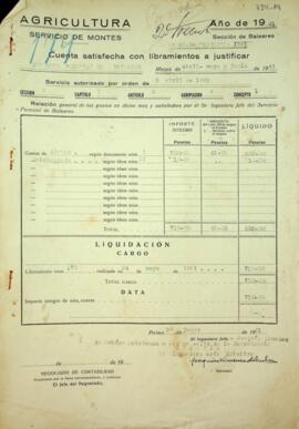 Cuenta satisfecha con libramientos a justificar. Dietas segundo trimestre