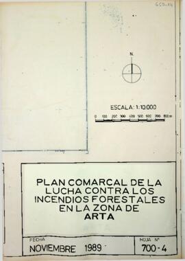 Mapa Hoja 700-4. Plan Comarcal de la lucha contra los incendios forestales en la zona de Artà