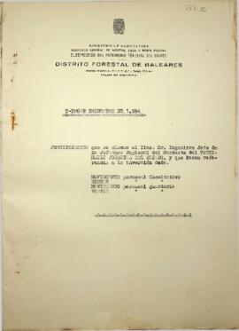 Tercer trimestre de 1964. Dietas y movimiento de personal facultativo y personal de guarderia