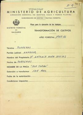Transformación de cultivos. Año forestal 1965-66