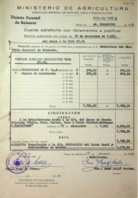 Mutualidad de P.S.A. Gastos seguro accidentes. Tasa 21.14