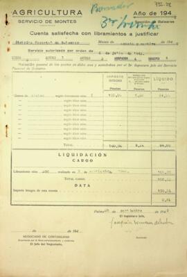 Cuenta satisfecha con libramientos a justificar. Dietas. Tercer trimestre