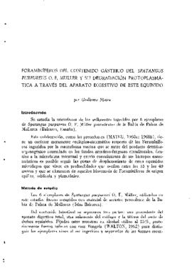 Foraminiferos del contenido gástrico del spatangus purpureus O.F. Muller y su degradación protopl...