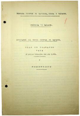 Explotación del vivero forestal de Baleares plan de trabajos para el primer trimestre del año 193...