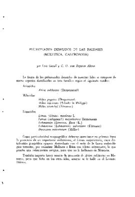 Pulmonados desnudos de las Baleares (mollusca, gastropoda)