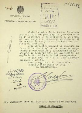 Presupuesto que se formula para el pago de jornales a un temporero durante el año 1944