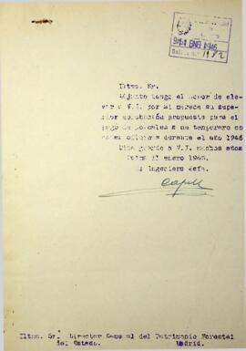 Propuesta para el pago de jornales a un escribiente temporero en estas oficinas 1946