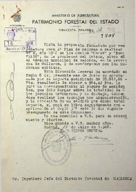 Propuesta mejoras a introducir el año 1948 en los montes "Manut y Benifaldó" n.º  1 y 2...