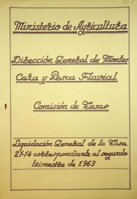 Estados de liquidación de Tasas y Honorarios. 2º trimestre 1963