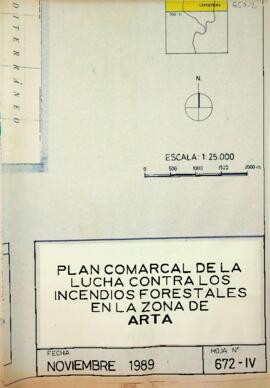 Mapa Hoja 672-IV. Plan Comarcal de la lucha contra los incendios forestales en la zona de Artà