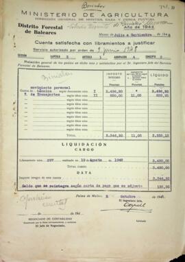 Gastos de movimiento. Estudio torrente de Binialas Menorca
