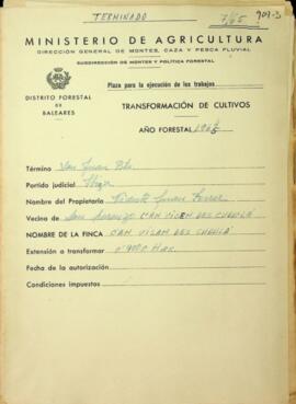 Transformación de cultivos. Año forestal 1964-65