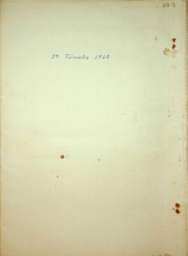 Estados de liquidación de Tasas y Honorarios. 3º trimestre 1962