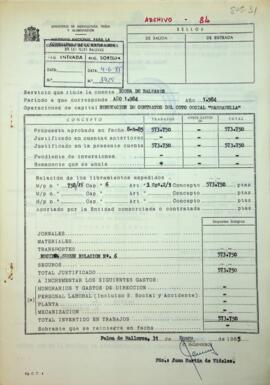Servicio que rinde la cuenta Icona de Baleares. Renovación de contratos del coto social "Mas...