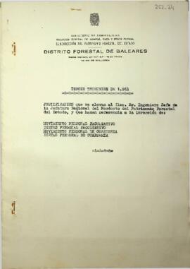 Tercer trimestre de 1963. Movimiento, dietas y material de oficina