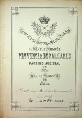 Trabajos de rectificación del catálogo de montes públicos provincia de Baleares partido judicial ...