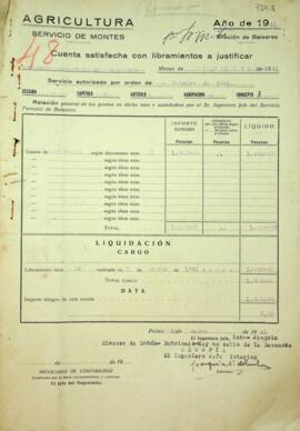 Cuenta satisfecha con libramientos a justificar. Movimiento primer trimestre